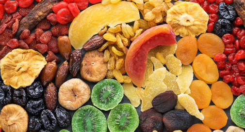 Display of dried fruits